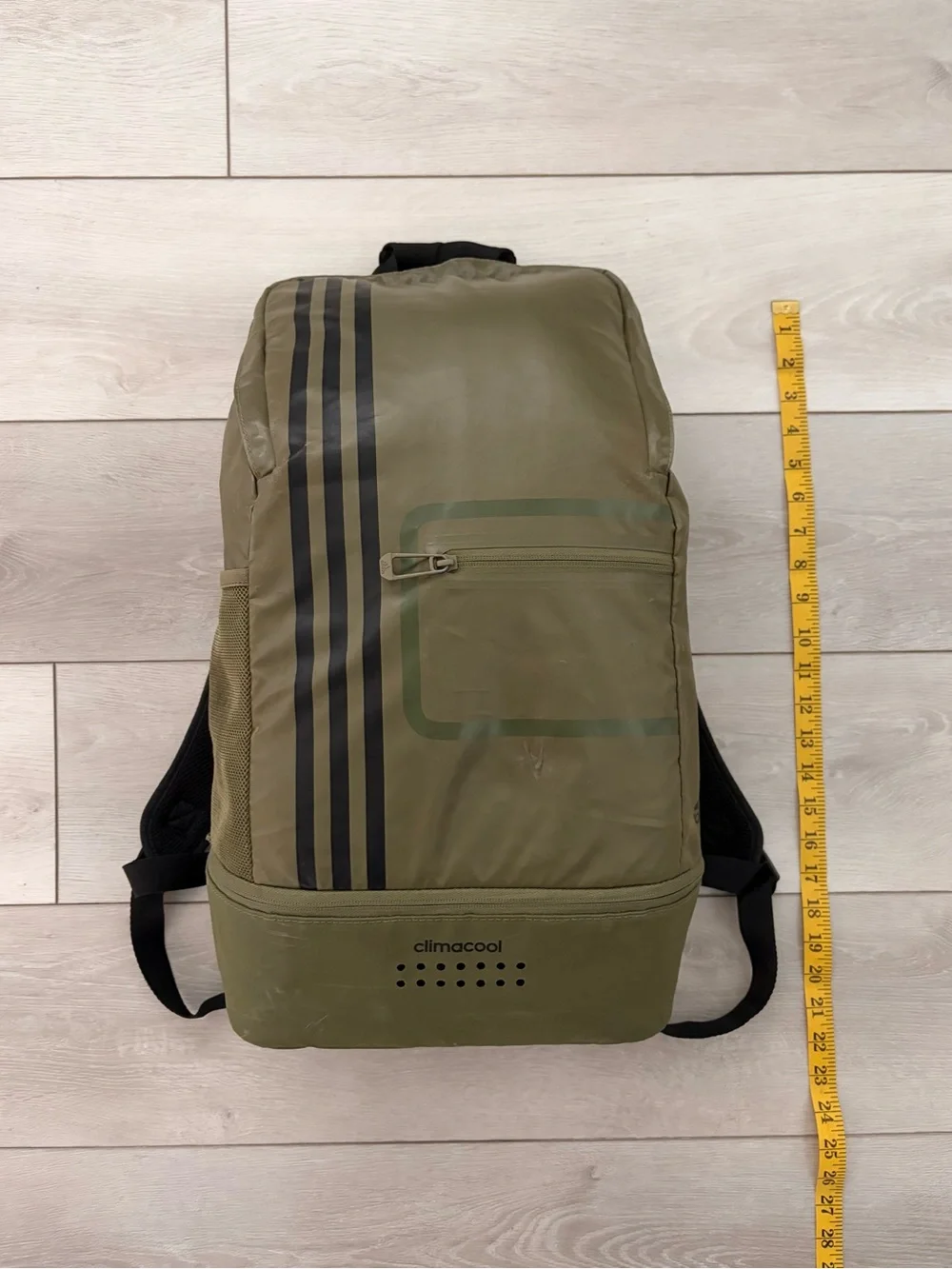 Adidas Olive Green Climacool Technology Backpack with Shoe Compartment